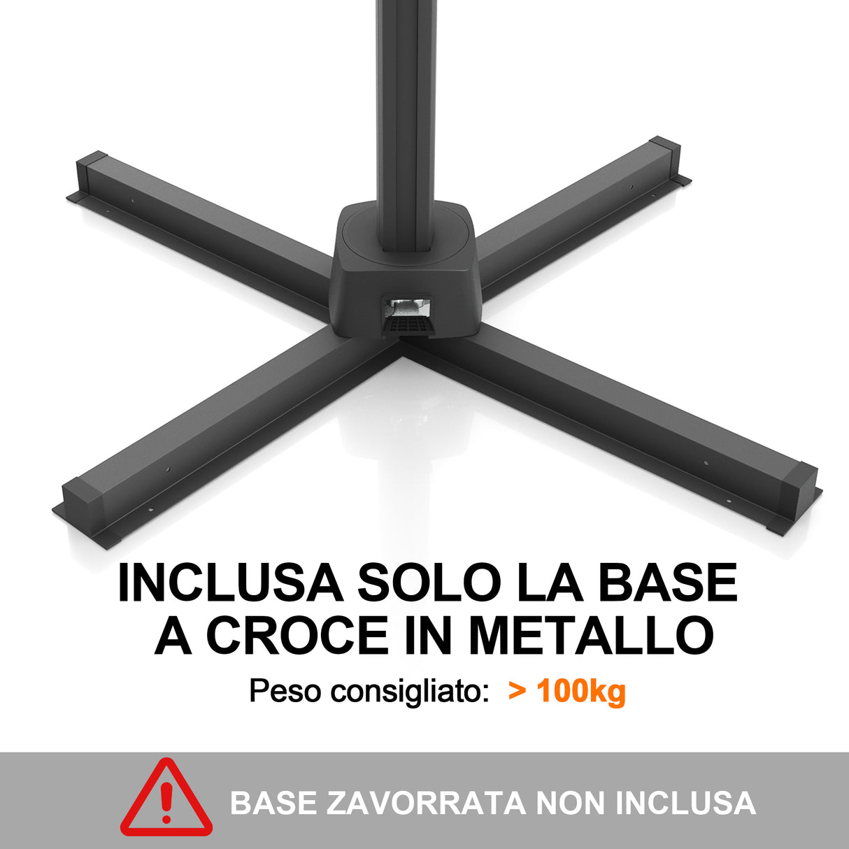 Patioslife Aegis Premium – Ombrellone a Braccio con Luci LED su Tutte le Stecche, Stecche in Fibra di Vetro e Palo in Alluminio Verniciato