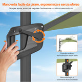 Patioslife Aegis Pro Ombrellone a Braccio con Luci LED, Struttura in Alluminio Rinforzato e Verniciato a Polvere — Ombrellone da Giardino e Patio per Esterni