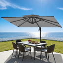 Patioslife Aegis Pro Ombrellone a Braccio con Base Incrociata, Struttura Robusta e Palo in Alluminio Verniciato a Polvere – Ombrellone da Giardino e Patio per Esterni