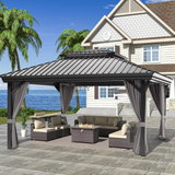 Pre-Order，Patioslife Haven，Hardtop Gazebo，Heavy-Duty Aluminium Frame，Double-Vented Roof，Curtains Included，Patio Pergola，Garden Pavilion，Backyard Shelter，Outdoor Entertaining，Weatherproof，Sunshade & Rain Protection，Modern Outdoor Furniture，Luxury Patio Structure，Contemporary Design，Durable Construction，Premium Outdoor Living
