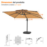 Patioslife Aegis Pro Ombrellone a Braccio con Luci LED, Struttura in Alluminio Rinforzato e Verniciato a Polvere — Ombrellone da Giardino e Patio per Esterni