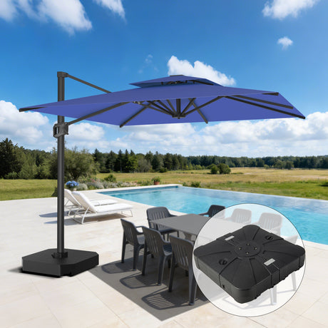 Patioslife Aegis Pro™ Ombrellone a Braccio con Base Incrociata, Struttura Robusta e Palo in Alluminio Verniciato a Polvere – Ombrellone da Giardino e Patio per Esterni