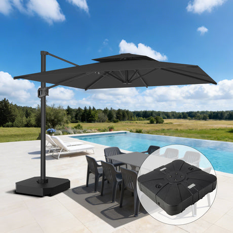 Patioslife Aegis Pro™ Ombrellone a Braccio con Base Incrociata, Struttura Robusta e Palo in Alluminio Verniciato a Polvere – Ombrellone da Giardino e Patio per Esterni