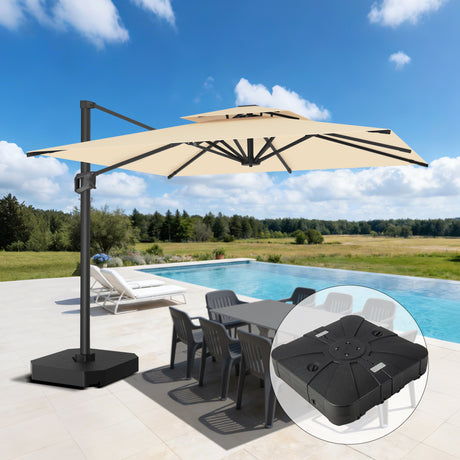 Patioslife Aegis Pro™ Ombrellone a Braccio con Base Incrociata, Struttura Robusta e Palo in Alluminio Verniciato a Polvere – Ombrellone da Giardino e Patio per Esterni