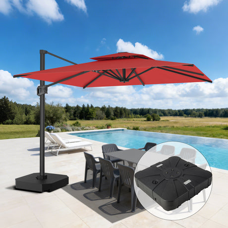Patioslife Aegis Pro™ Ombrellone a Braccio con Base Incrociata, Struttura Robusta e Palo in Alluminio Verniciato a Polvere – Ombrellone da Giardino e Patio per Esterni