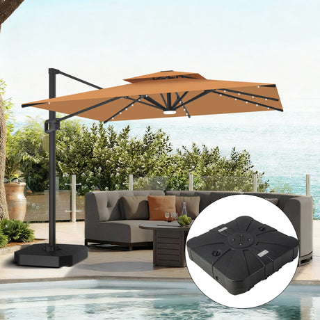 Patioslife Aegis Pro Ombrellone a Braccio con Luci LED, Struttura in Alluminio Rinforzato e Verniciato a Polvere — Ombrellone da Giardino e Patio per Esterni