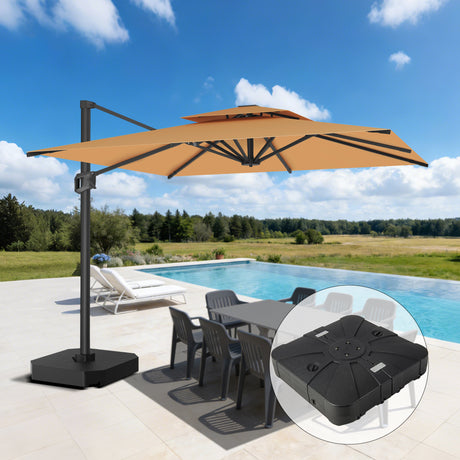 Patioslife Aegis Pro™ Ombrellone a Braccio con Base Incrociata, Struttura Robusta e Palo in Alluminio Verniciato a Polvere – Ombrellone da Giardino e Patio per Esterni