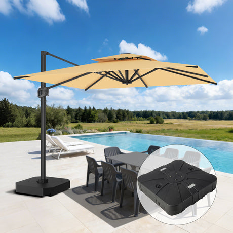 Patioslife Aegis Pro™ Ombrellone a Braccio con Base Incrociata, Struttura Robusta e Palo in Alluminio Verniciato a Polvere – Ombrellone da Giardino e Patio per Esterni