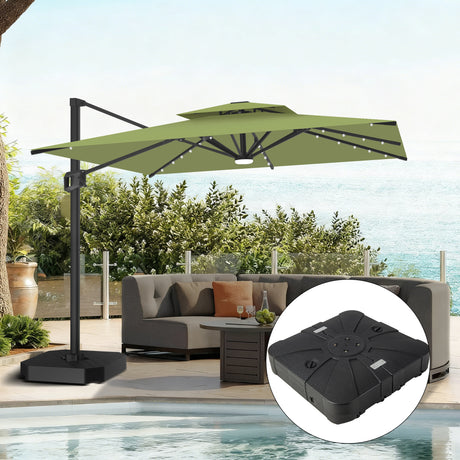 Patioslife Aegis Pro Ombrellone a Braccio con Luci LED, Struttura in Alluminio Rinforzato e Verniciato a Polvere — Ombrellone da Giardino e Patio per Esterni