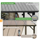 Patioslife Haven Gazebo da Giardino a Tetto Rigido Montato a Parete in Alluminio, Pergola Resistente per Giardino, Cortile o Terrazza, Tetto per Esterni
