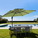 Patioslife Aegis Pro Ombrellone a Braccio con Luci LED, Struttura in Alluminio Rinforzato e Verniciato a Polvere — Ombrellone da Giardino e Patio per Esterni