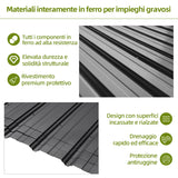 Patioslife Haven Gazebo da Giardino a Tetto Rigido Montato a Parete in Alluminio, Pergola Resistente per Giardino, Cortile o Terrazza, Tetto per Esterni