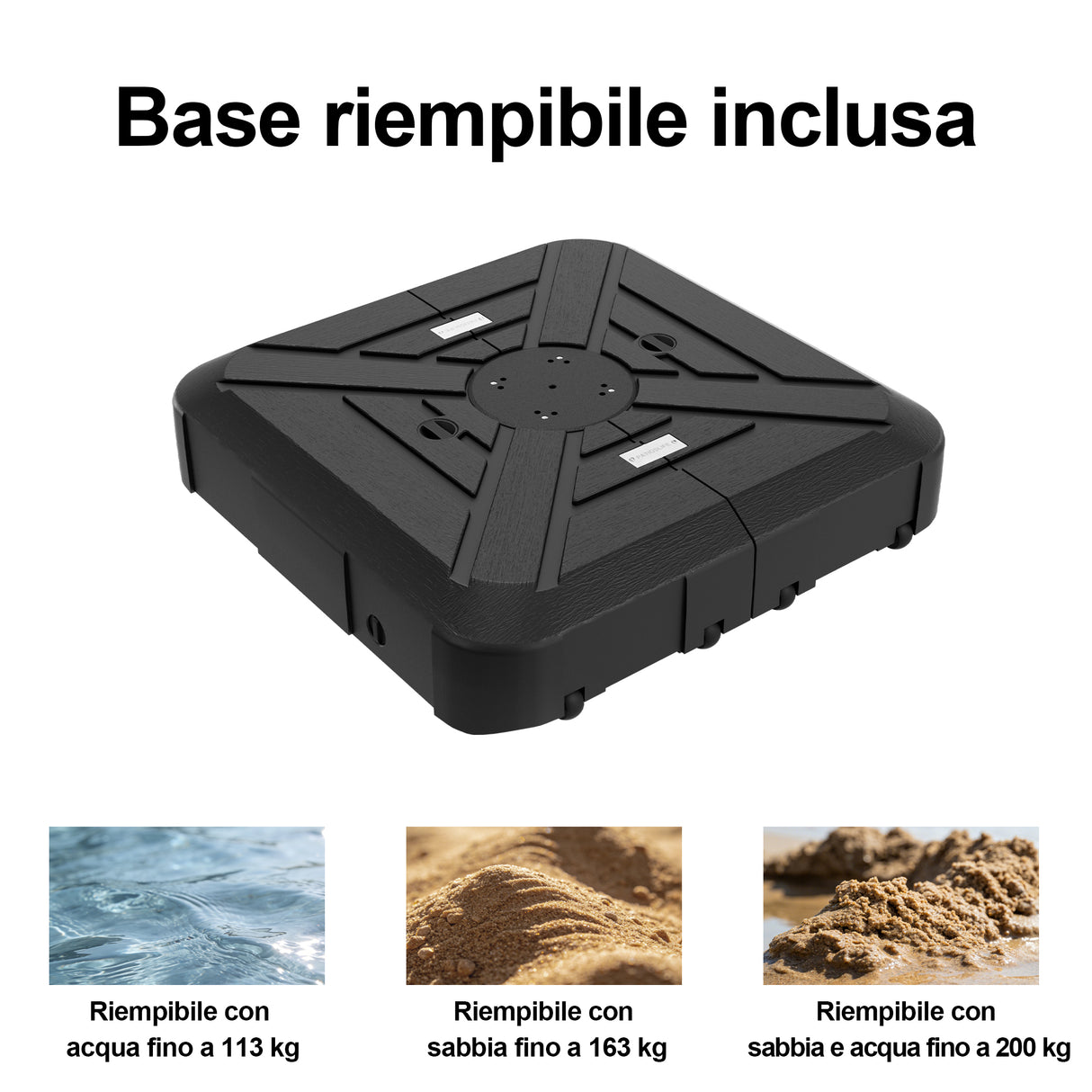 Patioslife Aegis Pro – Ombrellone a Braccio con Base a Croce e Palo in Alluminio Verniciato a Polvere, Ideale per Giardino e Patio