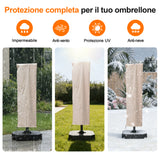 Patioslife Aegis – Copertura per Ombrellone a Braccio Ø 2,7–4 m – Tessuto Oxford 600D, Impermeabile e Anti-UV