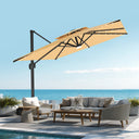 Patioslife Aegis Pro Ombrellone a Braccio con Luci LED, Struttura in Alluminio Rinforzato e Verniciato a Polvere — Ombrellone da Giardino e Patio per Esterni