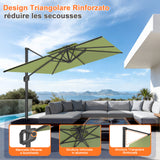 Patioslife Aegis Pro™ Ombrellone a Braccio con Base Incrociata, Struttura Robusta e Palo in Alluminio Verniciato a Polvere – Ombrellone da Giardino e Patio per Esterni