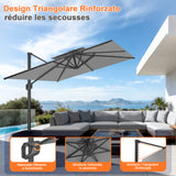 Patioslife Aegis Pro™ Ombrellone a Braccio con Base Incrociata, Struttura Robusta e Palo in Alluminio Verniciato a Polvere – Ombrellone da Giardino e Patio per Esterni