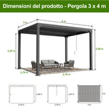 Patioslife Atlantic – Pergola bioclimatica autoportante in alluminio con tetto a lamelle orientabili, ideale per giardino, terrazza e piscina