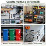 Patioslife YardVault Casetta da Giardino in Resina con Pavimento Impermeabile, Finestra e Porta con Serratura – Shed da Giardino Esterno, Protezione per Attrezzi e Giardino