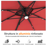 Patioslife Aegis Pro Ombrellone a Braccio con Luci LED, Struttura in Alluminio Rinforzato e Verniciato a Polvere — Ombrellone da Giardino e Patio per Esterni
