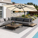 Patioslife Aegis Pro Ombrellone a Braccio con Base Incrociata, Struttura Robusta e Palo in Alluminio Verniciato a Polvere – Ombrellone da Giardino e Patio per Esterni