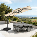 Patioslife Aegis Pro Ombrellone a Braccio con Luci LED, Struttura in Alluminio Rinforzato e Verniciato a Polvere — Ombrellone da Giardino e Patio per Esterni