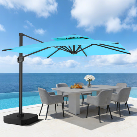 Patioslife Aegis Pro™ Ombrellone a Braccio con Base Incrociata, Struttura Robusta e Palo in Alluminio Verniciato a Polvere – Ombrellone da Giardino e Patio per Esterni