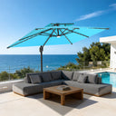 Patioslife Aegis Pro Ombrellone a Braccio con Luci LED, Struttura in Alluminio Rinforzato e Verniciato a Polvere — Ombrellone da Giardino e Patio per Esterni