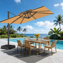 Patioslife Aegis Pro Ombrellone a Braccio con Base Incrociata, Struttura Robusta e Palo in Alluminio Verniciato a Polvere – Ombrellone da Giardino e Patio per Esterni