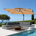 Patioslife Aegis Premium – Ombrellone a Braccio 3x4 m da Giardino e Patio con Luci LED su Tutte le Stecche, Stecche in Fibra di Vetro, Palo in Alluminio Verniciato