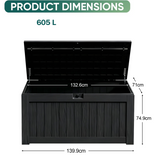 Scatola da Esterno in Resina, Grande Contenitore Impermeabile per Arredamento da Patio, Attrezzi da Giardino e Accessori per Piscina, Bloccabile, Resistente ai UV