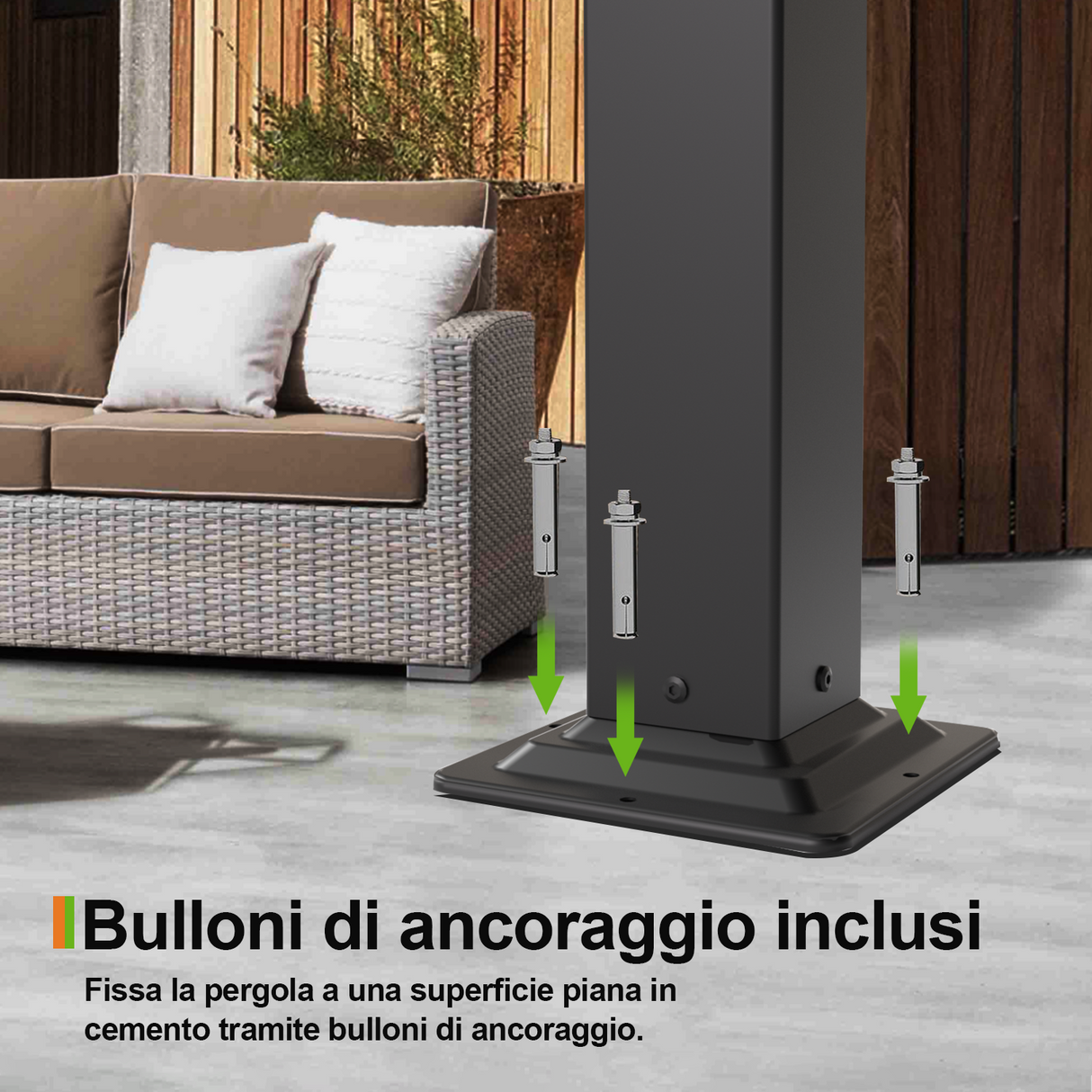 Patioslife Atlantic™ Pergola in Alluminio con Tetto Regolabile e Luci LED Ambientali, Pergola Autoportante per Giardino, Patio, Terrazza e Piscina – Soluzione Esterno per Relax e Comfort