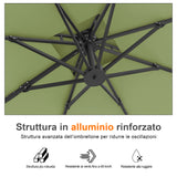 Patioslife Aegis Pro™ Ombrellone a Braccio con Base Incrociata, Struttura Robusta e Palo in Alluminio Verniciato a Polvere – Ombrellone da Giardino e Patio per Esterni