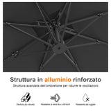 Patioslife Aegis Pro™ Ombrellone a Braccio con Base Incrociata, Struttura Robusta e Palo in Alluminio Verniciato a Polvere – Ombrellone da Giardino e Patio per Esterni