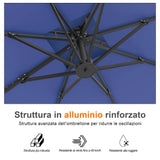 Patioslife Aegis Pro™ Ombrellone a Braccio con Base Incrociata, Struttura Robusta e Palo in Alluminio Verniciato a Polvere – Ombrellone da Giardino e Patio per Esterni