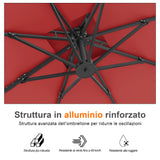 Patioslife Aegis Pro™ Ombrellone a Braccio con Base Incrociata, Struttura Robusta e Palo in Alluminio Verniciato a Polvere – Ombrellone da Giardino e Patio per Esterni