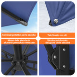 Patioslife Aegis Pro™ Ombrellone a Braccio con Base Incrociata, Struttura Robusta e Palo in Alluminio Verniciato a Polvere – Ombrellone da Giardino e Patio per Esterni