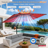 Patioslife Aegis Pro Ombrellone a Braccio con Luci LED, Struttura in Alluminio Rinforzato e Verniciato a Polvere — Ombrellone da Giardino e Patio per Esterni
