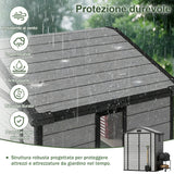 Patioslife YardVault Casetta da Giardino in Resina con Pavimento Impermeabile, Finestra e Porta con Serratura – Shed da Giardino Esterno, Protezione per Attrezzi e Giardino