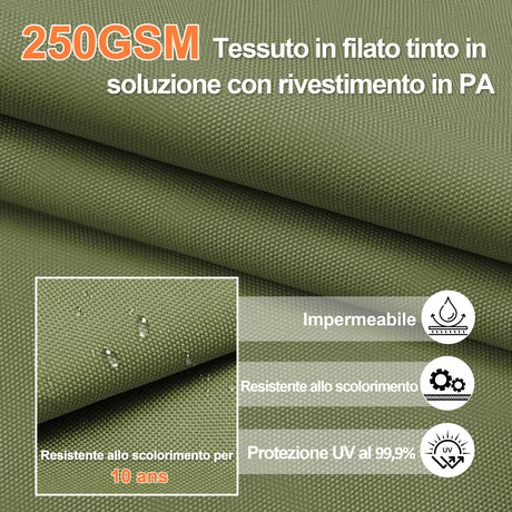 Patioslife Aegis Pro Ombrellone a Braccio con Luci LED, Struttura in Alluminio Rinforzato e Verniciato a Polvere — Ombrellone da Giardino e Patio per Esterni