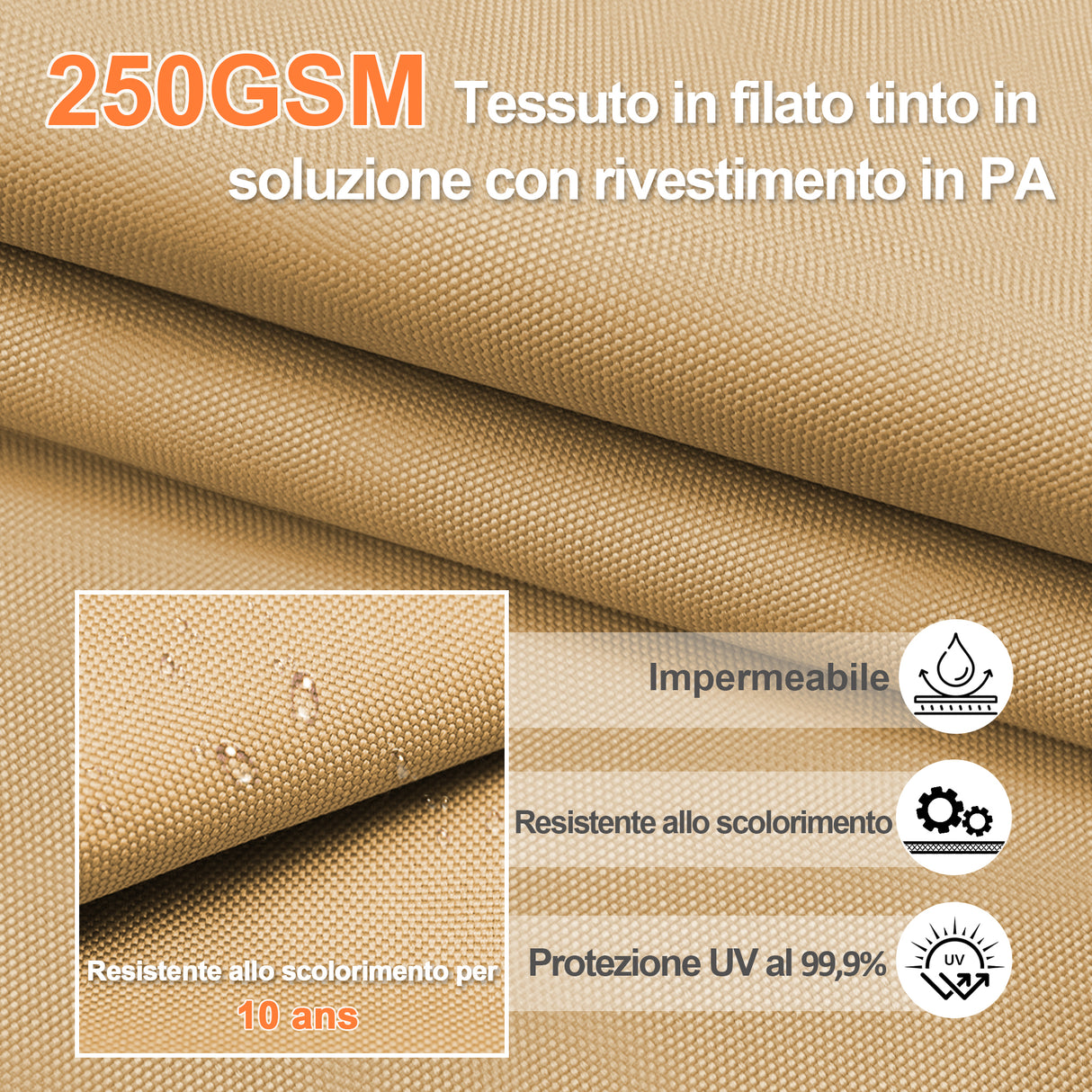 Patioslife Aegis Pro Ombrellone a Braccio con Luci LED, Struttura in Alluminio Rinforzato e Verniciato a Polvere — Ombrellone da Giardino e Patio per Esterni