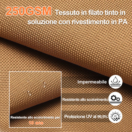 Patioslife Aegis Pro™ Ombrellone a Braccio con Base Incrociata, Struttura Robusta e Palo in Alluminio Verniciato a Polvere – Ombrellone da Giardino e Patio per Esterni