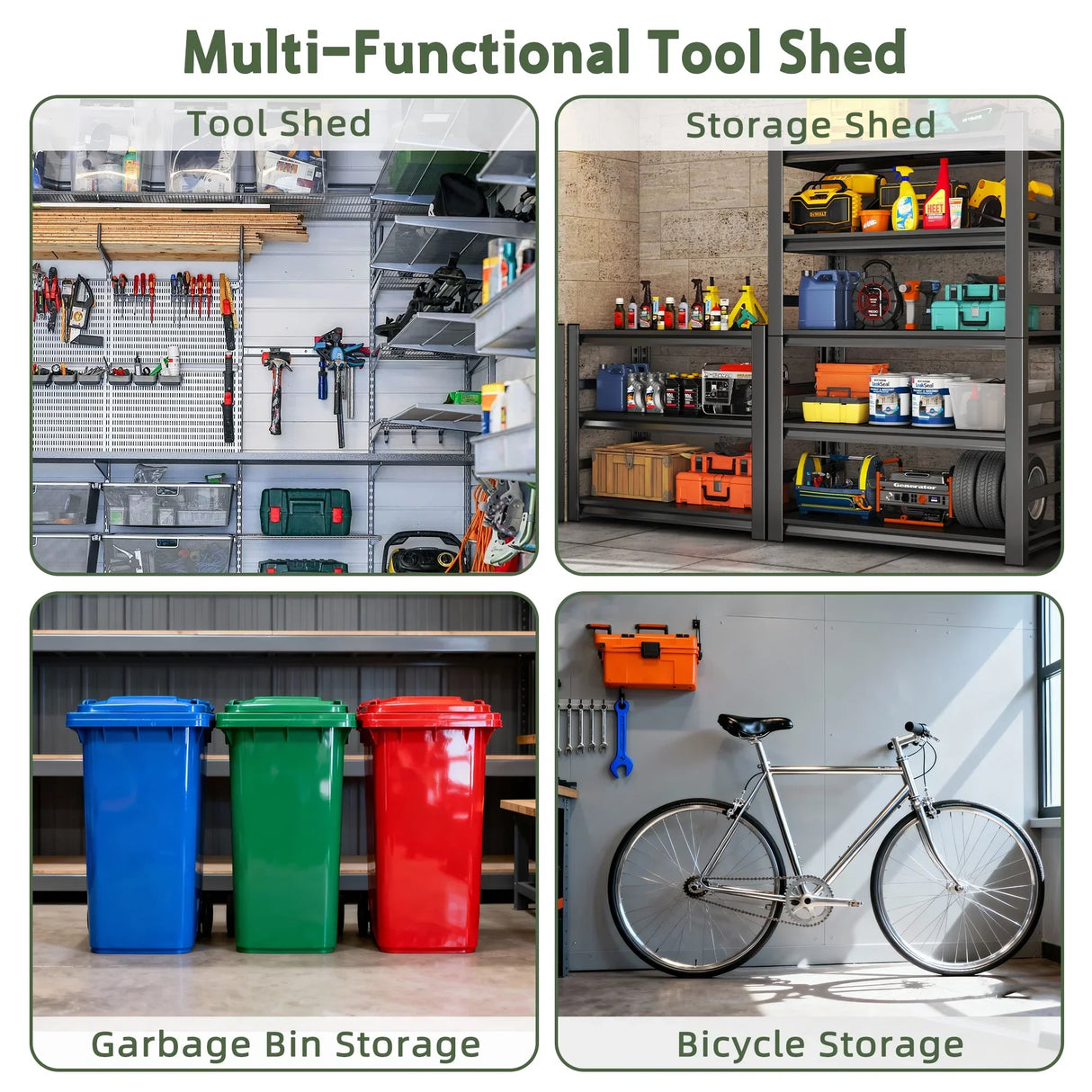 Patioslife YardVault Casetta da Giardino in Resina con Pavimento Impermeabile, Finestra e Porta con Serratura – Shed da Giardino Esterno, Protezione per Attrezzi e Giardino