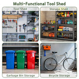 Patioslife YardVault Casetta da Giardino in Resina con Pavimento Impermeabile, Finestra e Porta con Serratura – Shed da Giardino Esterno, Protezione per Attrezzi e Giardino