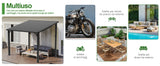 Patioslife Haven Gazebo da Giardino a Tetto Rigido Montato a Parete in Alluminio, Pergola Resistente per Giardino, Cortile o Terrazza, Tetto per Esterni