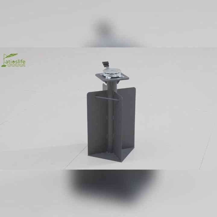 Patioslife Aegis – Base per Ombrellone a Braccio da Interrare in Acciaio Alta Resistenza con Doppia Verniciatura, Profondità 61 cm – Stabilità Massima Resistente al Vento